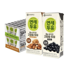 [인기패키지] 연세우유 고칼슘두유 검은콩 24팩 아몬드&호두 24팩 (총48팩), 48개, 190ml