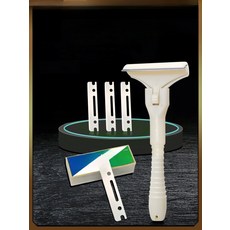 날 교체식 돼지털 긁개 고기 손질용 스크래퍼, 50개, 스크래치+칼 1개+칼날 50개