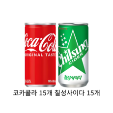 코카콜라 제로 칠성사이다 2종 30캔 세트, 30개, 190ml