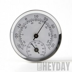 미니 아날로그 온습도계(실버) 습도기, 실버, 1개, 5.8cm