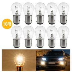ProTap 1157 브레이크등 더블 전구 자동차검사 더블 황색 12V 21/5W 테일 램프, 10개, 28mm