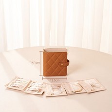 휴대용 주얼리 파우치 여행용 악세사리 보관함 목걸이 반지 귀걸이 정리 케이스, 브라운, 1개