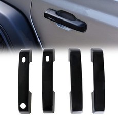 Liouedf 도어 핸들 스크래치 프로텍터 후면 테일게이트 커버 트림 2021 2022 2023 브롱코 외부 액세서리 보호 장식 데칼 4P 블랙 스마트 홀 포함 129728, Liouedf 도어 핸들 스크래치 프로텍터 후면 테일게