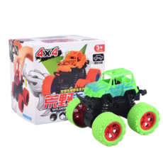 四驅雙向慣性越野車 耐撞耐摔 迴力車 玩具車 模型車 特技車, 綠色, 1個