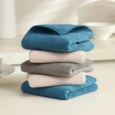 3Pk/9Pk 두꺼운 마이크로 화이버 청소 천 옥수수 곡물 새로운 디자인 강력한 오염 제거 습식 및 빠른 주방, 01 30-30cm-3pc, 03 MULTI