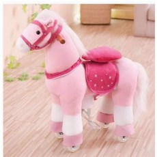 포니 사이클 흔들 말타기 목마 상품 라이딩 선물 장난감, 100kg까지 스틸 브라켓, 핑크 라지 (100kg 바퀴O), 1개