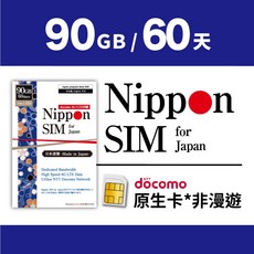 Nippon SIM 90GB總量可儲值上網卡，不限每日用量，支援ChatGPT，60天熱點分享, 實體卡 ( 啟用期限:6個月內 )