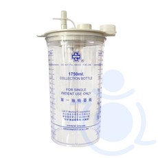 APEX 雃博 抽痰機收集瓶1800CC 集痰杯 集痰罐 怡安廢液收集袋 雅博 和樂輔具, 1個, 透明, 1800cc