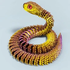 45/80cm 3D 인쇄 빛나는 뱀 움직일 수있는 공동 시뮬레이션 액션 피규어 홈 오피스 데스크탑 장식 생일 선, 04 60CM