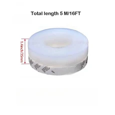창문 밀봉 스트립 자가 접착 방풍 실리콘 도어 하단 씰 테이프 (주택 유리 샤워 틈새용), 02 clear 3.5cm 5m