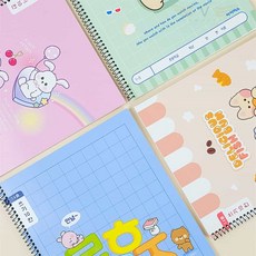 솔군스토어 초등 슬림 쓰기노트 10칸 초등공책, 랜덤1개