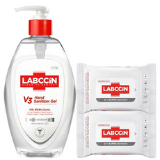 랩신V3 손소독제겔 +손소독티슈 x2 살균소독 항균생활용품, 1개, 500ml