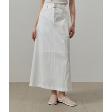 ARTID 나일론 벨티드 롱 스커트_WHITE