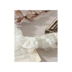 퀼트스타 파스텔 쉬폰 망사 주름레이스_크림아이보리 38, 1개, 크림아이보리