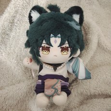 好物推薦 魈 原神 衕人 週邊 棉花娃 死神 係列 魈 護法夜叉 兔毛 正常體 20cm, 原版遊戲娃衣（無娃娃）現貨, 1個