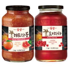 꽃샘 꿀차병 꿀레드자몽 1kg+ 꿀오미자 1kg, 1kg
