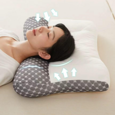 라온스페이스 라텍스 편한 수면 경추 베개, 1개, 그레이
