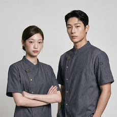 퍼블릭스테이션 고급 럭셔리 반팔 조리복 상의