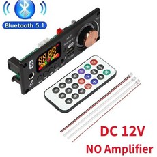 블루투스 5.1 MP3 디코더 보드 160W 앰프 2*80W 오디오 플레이어 DIY MP3 플레이어 자동차 FM 라디오 모듈 TF USB 마이크 레코드 통화, 4) No Amp DC 12V