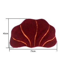 兒童異形植絨卡通地毯腳墊衛生間臥室地墊衛生間吸水地墊裝飾墊, 1個, 紅色貝殼(45*75CM)