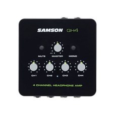 台中錄人甲 SAMSON QH4 四聲道錄音室耳機分配放大器，獨立音量控制，專業錄音室等級音質, 1台