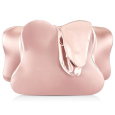 하하펠트 경추 목 베개 커버(전용 커버) 지퍼가 달린 새틴 커버 옆구리 배 수면자를 위한 인체공학적 윤곽 커버(그레이 퀸 사이즈)
