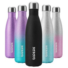 BJPKPK 스테인리스 메탈 워터보틀 355ml 미드나잇 블랙, 글리터 블랙