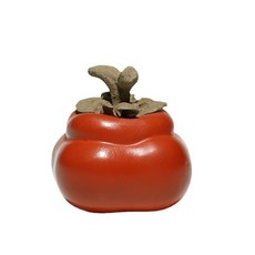 宜興紫砂茶寵柿子擺件茶道茶玩可養鵰塑茶具配件萬柿如意事事如意, 1個, 款1（1個）