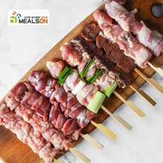 밀스온 캠핑음식 국내산 수제 닭꼬치 모둠꼬치 10꼬치 소스포함, 1개, 450g