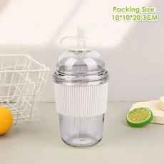 1Pc 투명 진주 우유 차 컵 높은 외관과 귀여운 14mm 스트레이트 음료, 08 A5