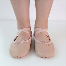 성인 가죽 발레슈즈 댄스슈즈, 베이지, 245