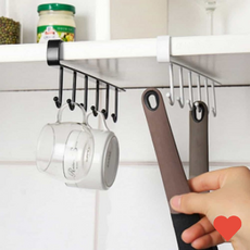 주방 수납선반 걸이 6구 도구 머그컵 주방기구 거치대, 수납걸이6구