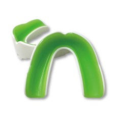 NORDITION 雙層運動牙套 - 護齒器 護牙套 成人(送收納盒) 台灣製 拳擊 散打 泰拳 護具 護牙 MMA 重訓 耐磨, 白+綠色, 1個