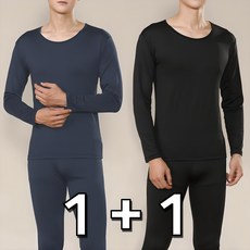 1+1 Bluefin 男士冬季保暖發熱超細纖維刷毛內衣上下套裝 2件組
