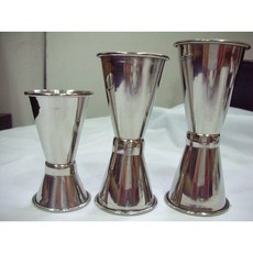 不鏽鋼捲邊盎司量杯, 銀色(33ml&25ml), 1個