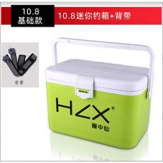 畵中僊迷你小釣箱多功能超輕釣魚冰箱保溫海釣箱特價活餌蝦箱, 1個, 10.8基礎款綠色