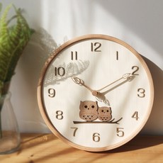 MJK 貓頭鷹櫸木靜音掛鐘, 混色