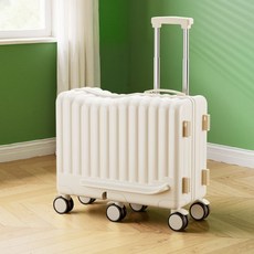 20인치 어린이용 여행 가방 탑승형 트롤리 케이스 조합 자물쇠 케이스 지퍼 휴대용 케, 엘레강트 화이트 (스탠다드 버전) (공장 직배송)