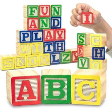 Skoolzy 30 PCS 베이비 블록 - ABC 장난감 빌딩 용 및 나무 소형 학습 2-5 알파벳, ABC Wooden Blocks (30 Blocks)