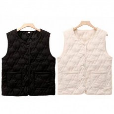 여성 보온 패션 슬림 패딩조끼 방한 조끼
