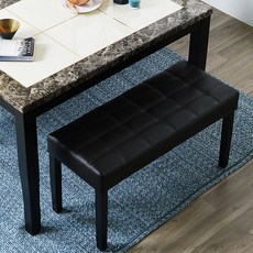 [리비니아] 스퀘어 2인용 가죽 벤치 고급스러운 가죽소재 미니멀한 디자인 실용적 벤치, 초코