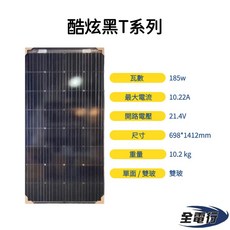 太陽能板 185W 雙玻