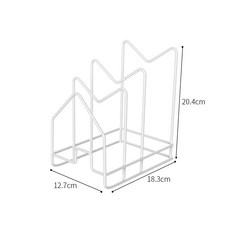 DFMEI 家用廚房鍋蓋架大號免打孔檯面鍋鏟砧板鐵製置物收納架, 1個, 白色(無瀝水款)