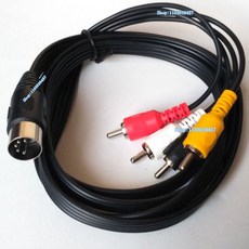 오디오 어댑터 케이블 라인 5 핀 DIN 수-4 RCA 수 코드 와이어 바늘, 1개