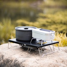 캠핑 스토브 테이블 파워 가스 접이식 거치대 받침대 슈퍼 원버너 플레이트 수납가방 포함, 버너테이블(블랙), 1개