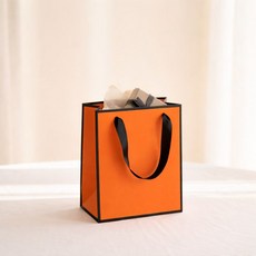 고급 명품 미니 쇼핑백 2컬러 [선물 선물용 답례품 소형 작은 종이 가방 종이백], 1개, 오렌지