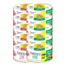 오뚜기 가벼운참치 야채 + 가벼운참치 고추 세트, 5개, 100g