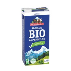 Berchtesgadener Land 베르히테스가데너랜드 바이오 알펜밀크 락토스-프리 UHT 밀크 로우-팻 1.5% 팻, 2개, 1L