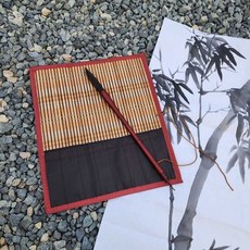 대나무 서예용품 붓 케이스 36cm 붓통 붓주머니 캘리그라피 붓발 노인복지관 문화회관 붓보관 붓집, 1개
