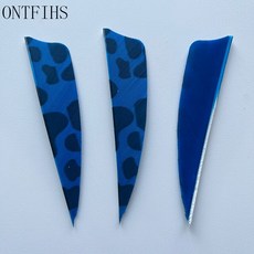 모든 나무 탄소 화살 샤프트 깃털 Fletching DIY 양궁 액세서리 3 인치 쉴드 터키 24 개, 08 파란, 1개